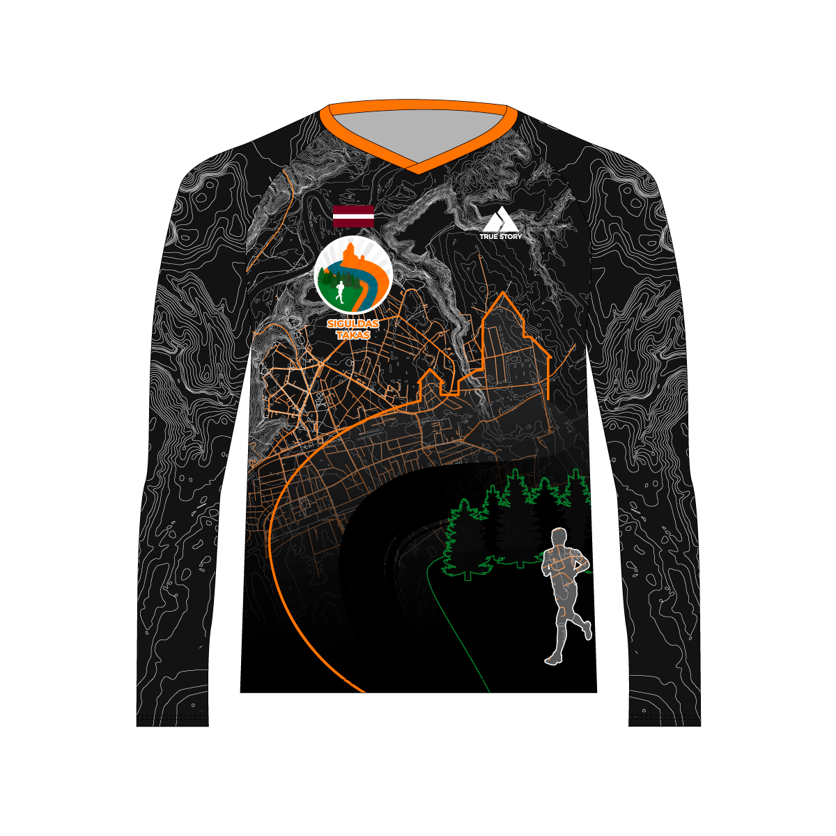 Siguldas Takas | TS701K/LS | Classic mesh orienteering shirt KIDS (long sleeve) | BLACK