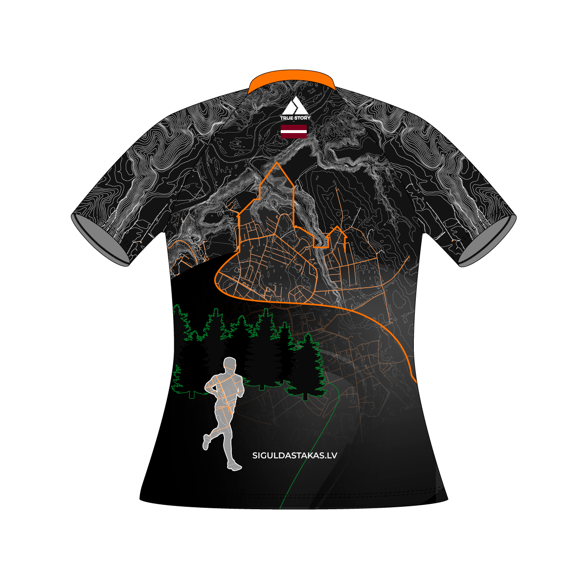 Siguldas Takas | TS702K | Elite orienteering shirt KIDS | BLACK