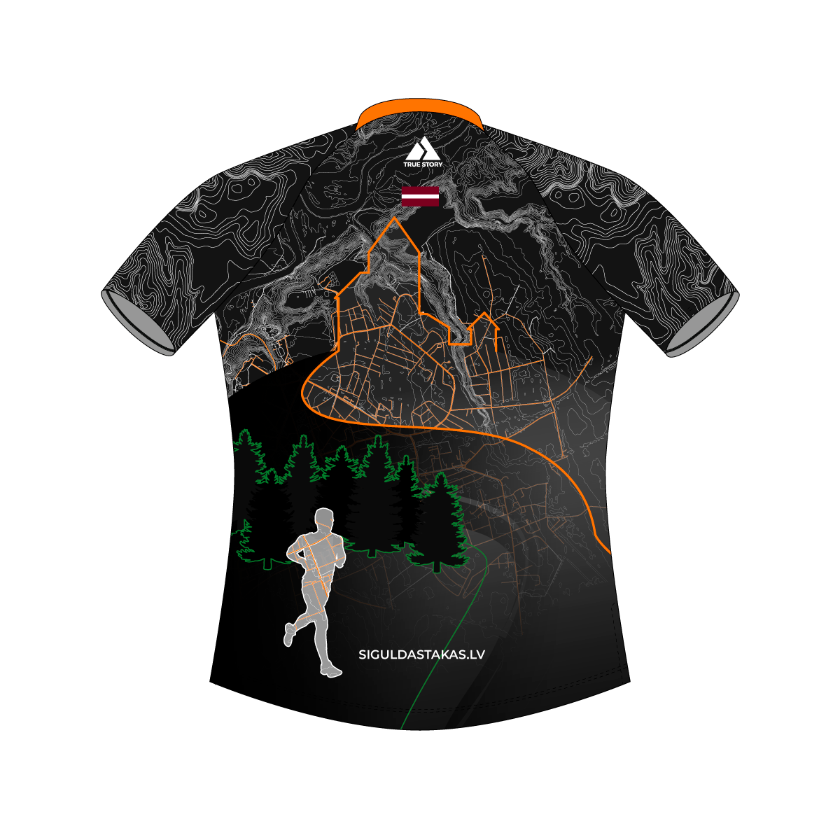 Siguldas Takas | TS702 | Elite orienteering shirt MEN | BLACK
