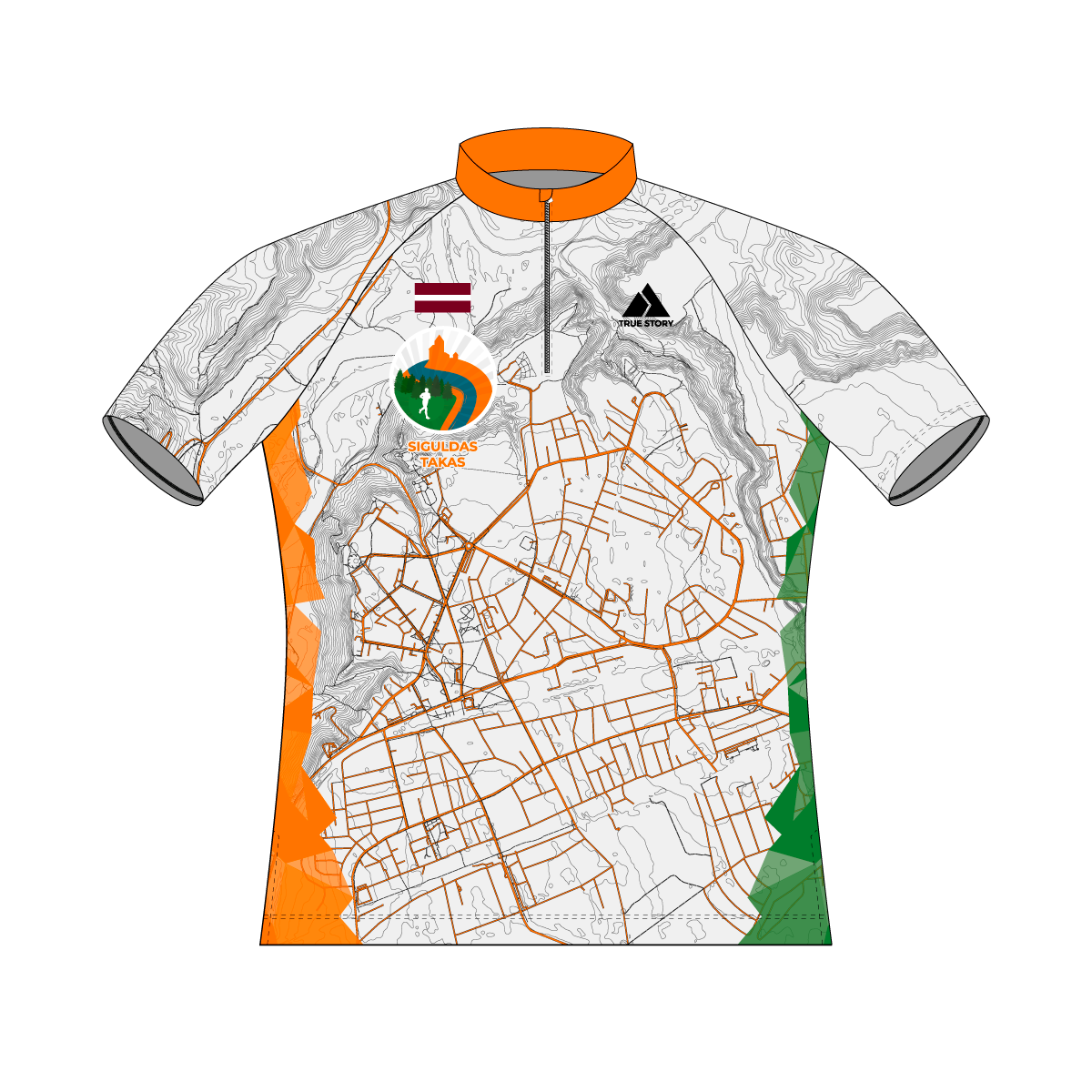 Siguldas Takas | TS702 | Elite orienteering shirt MEN | WHITE