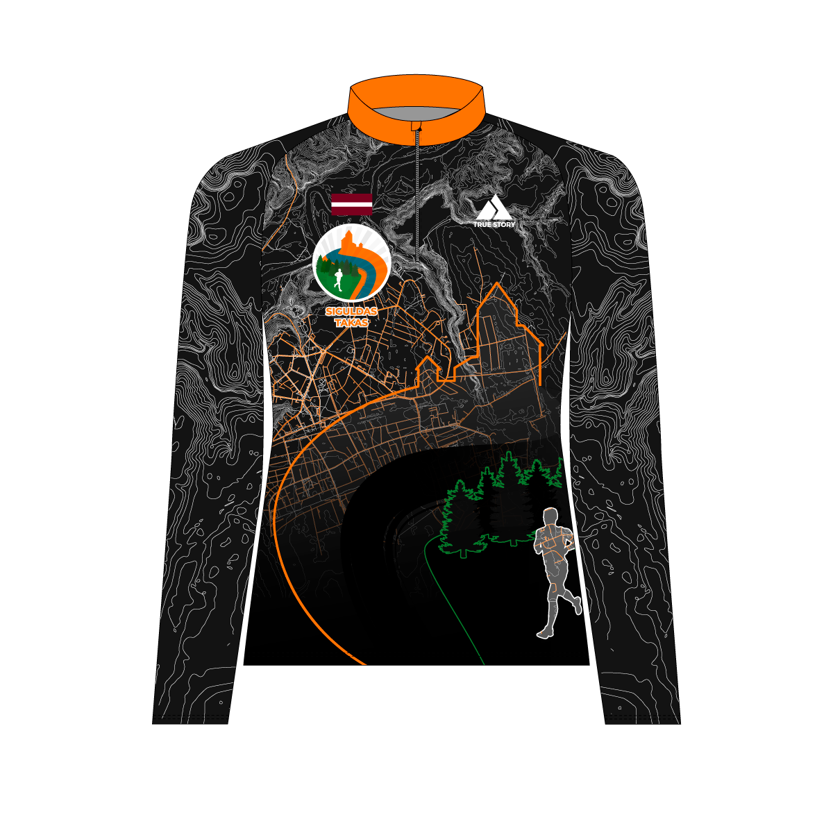 Siguldas Takas | TS702W/LS | Elite orienteering shirt WOMEN (long sleeve) | BLACK