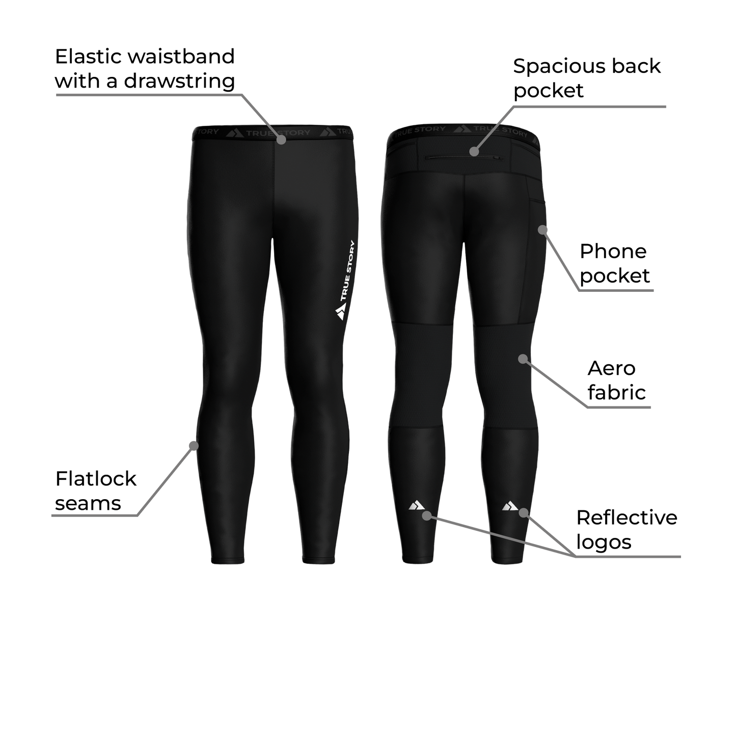 TRUE STORY PRO trail running tights