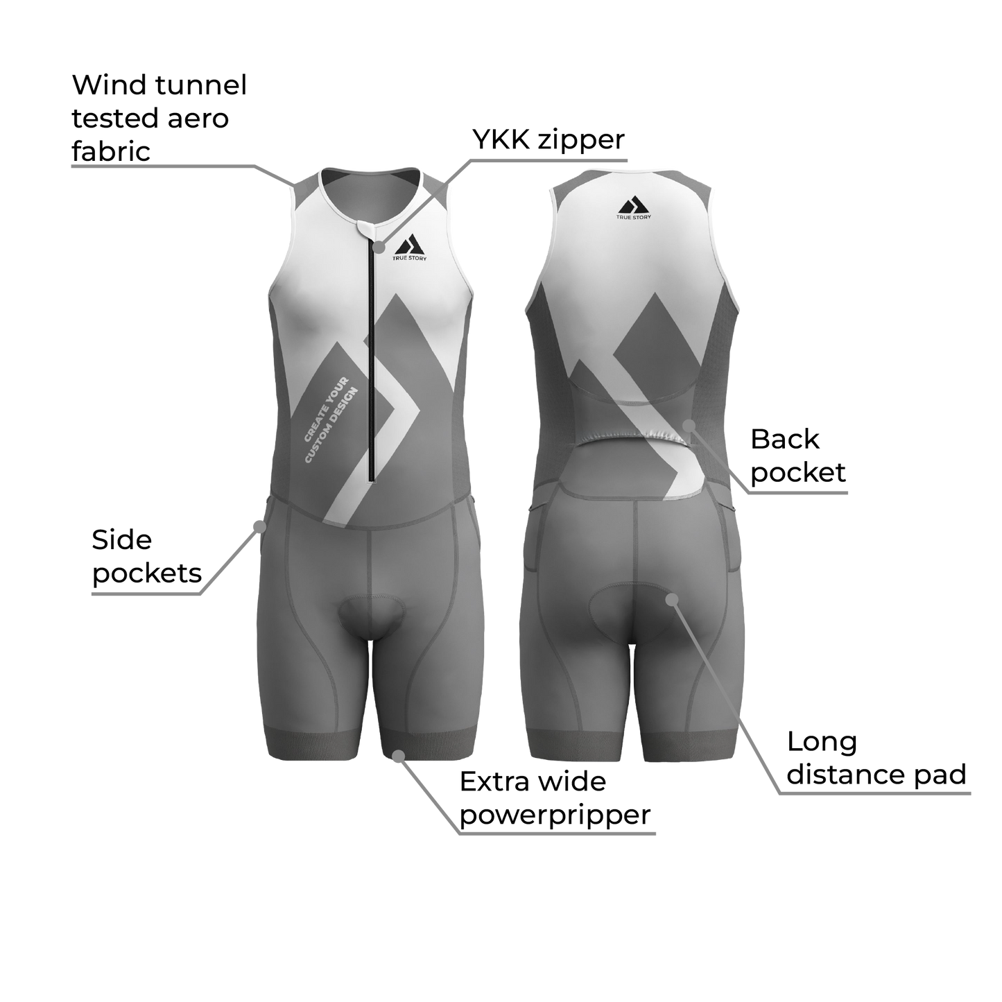TRUE STORY Elite triathlon suit, sleevless