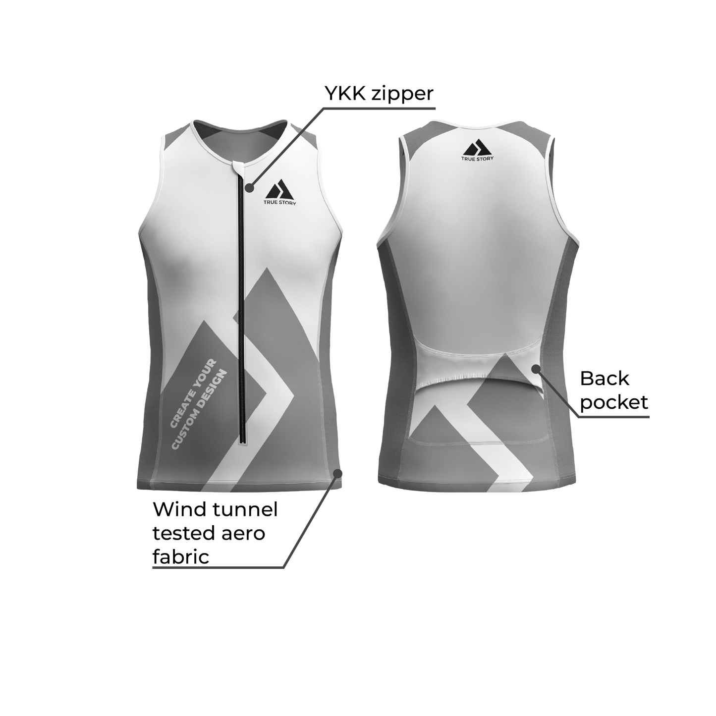 TRUE STORY Elite triathlon jersey, sleeveless