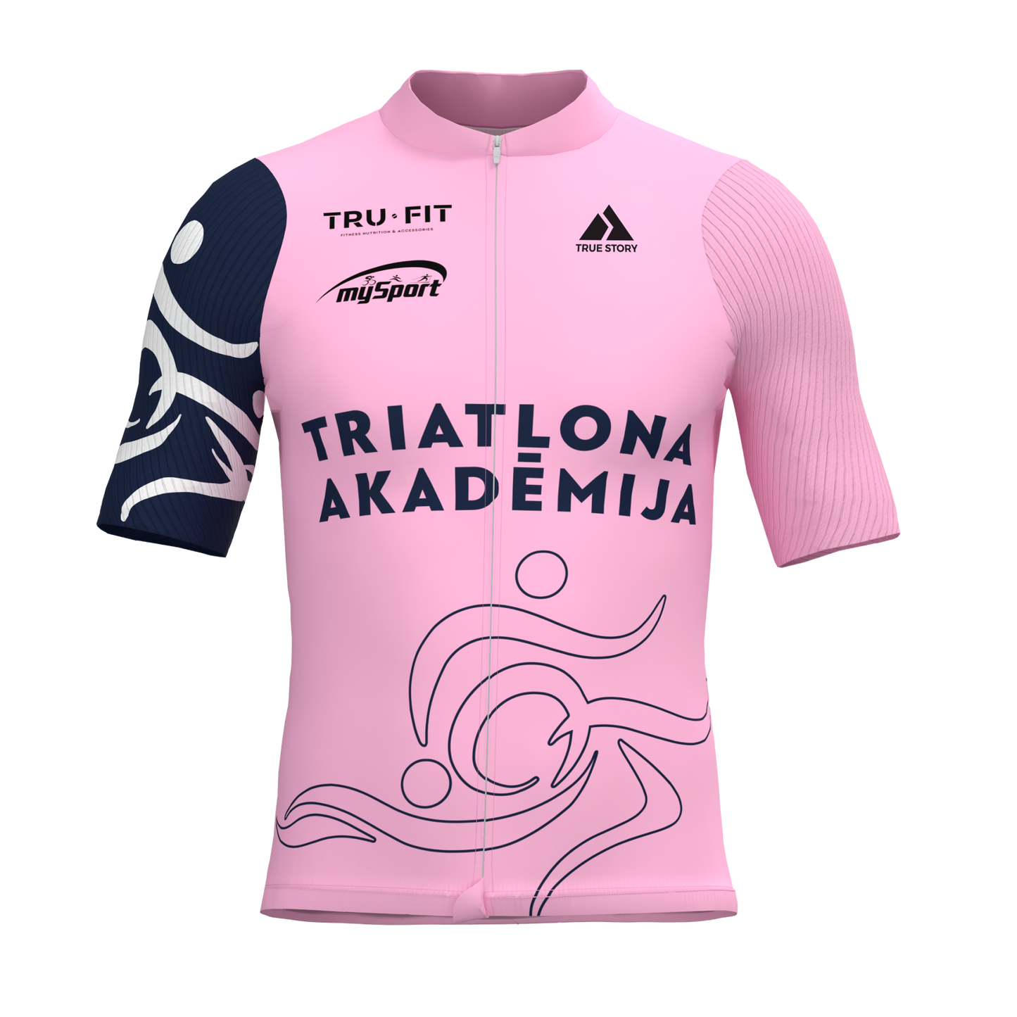 Triatlona akadēmija | SL035 | Velokrekls Evo 5.0 Race ar īsām piedurknēm | ROZĀ