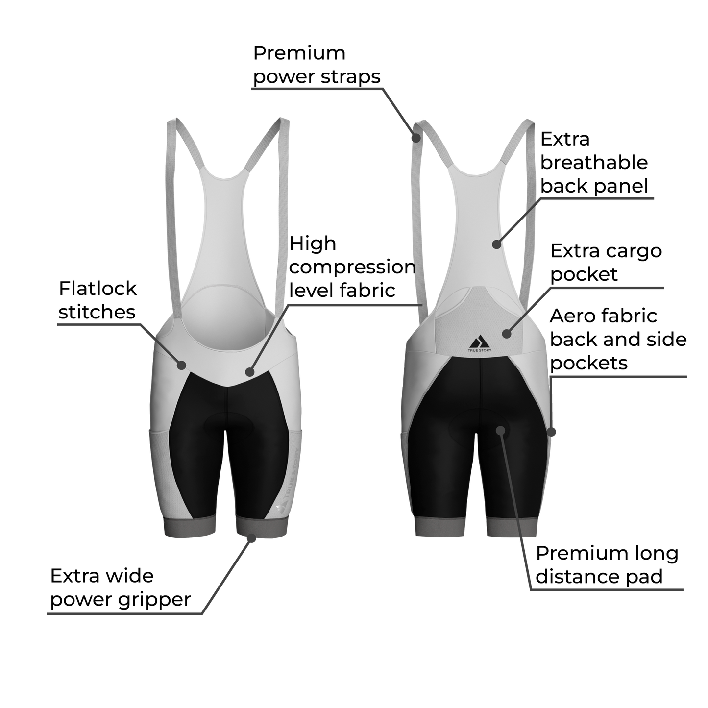 TRUE STORY cycling cargo bib shorts Altitude