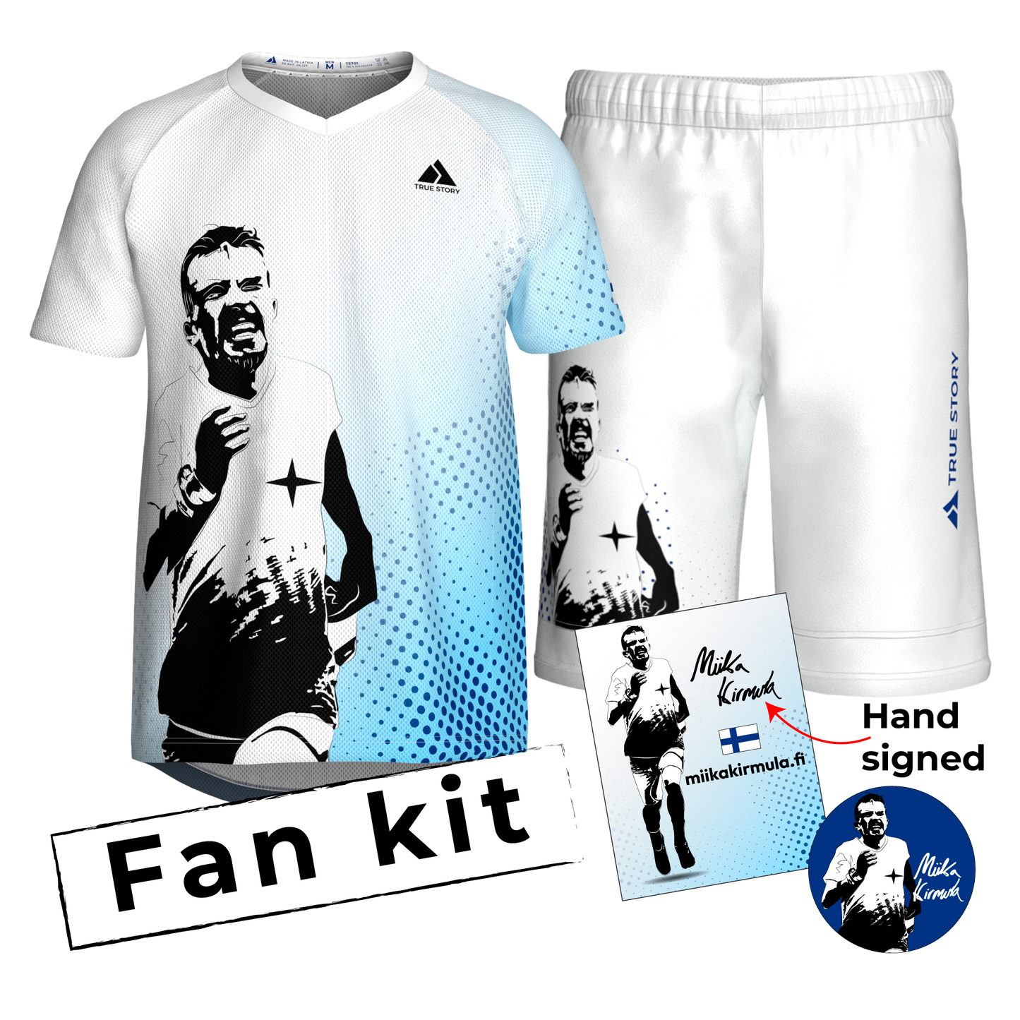 Miika Kirmula jersey, shorts & fan kit