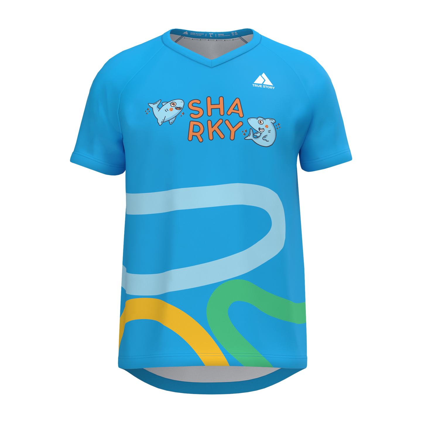 SHARKY | TS762 | Klasiskais skriešanas krekls V-neck VĪRIEŠU